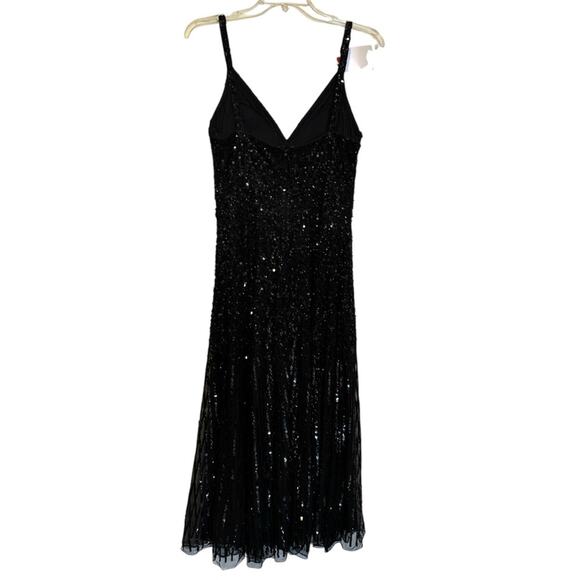 NWT LARA Black Sequin Midi Dress Style 29347 | Size 6 Cocktail Formal - Picture 9 of 13
